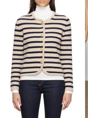 rag & bone Beige & Navy Nancy Cardigan